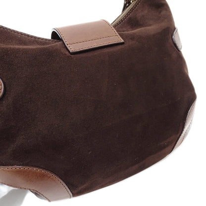 Valentino Garavani Women'S Suede And Fur Shoulder Bag With Brown Plastic Chain