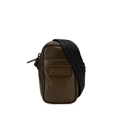 Bottega Veneta Leggero Punched Crossbody Shoulder Bag/Shoulder Pouch 566214 Khaki Green Lambskin