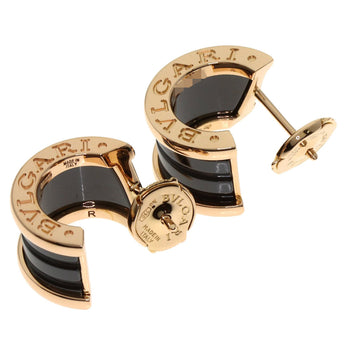 Bvlgari B-Zero1 Black Ceramic Earrings In 18K Pink Gold