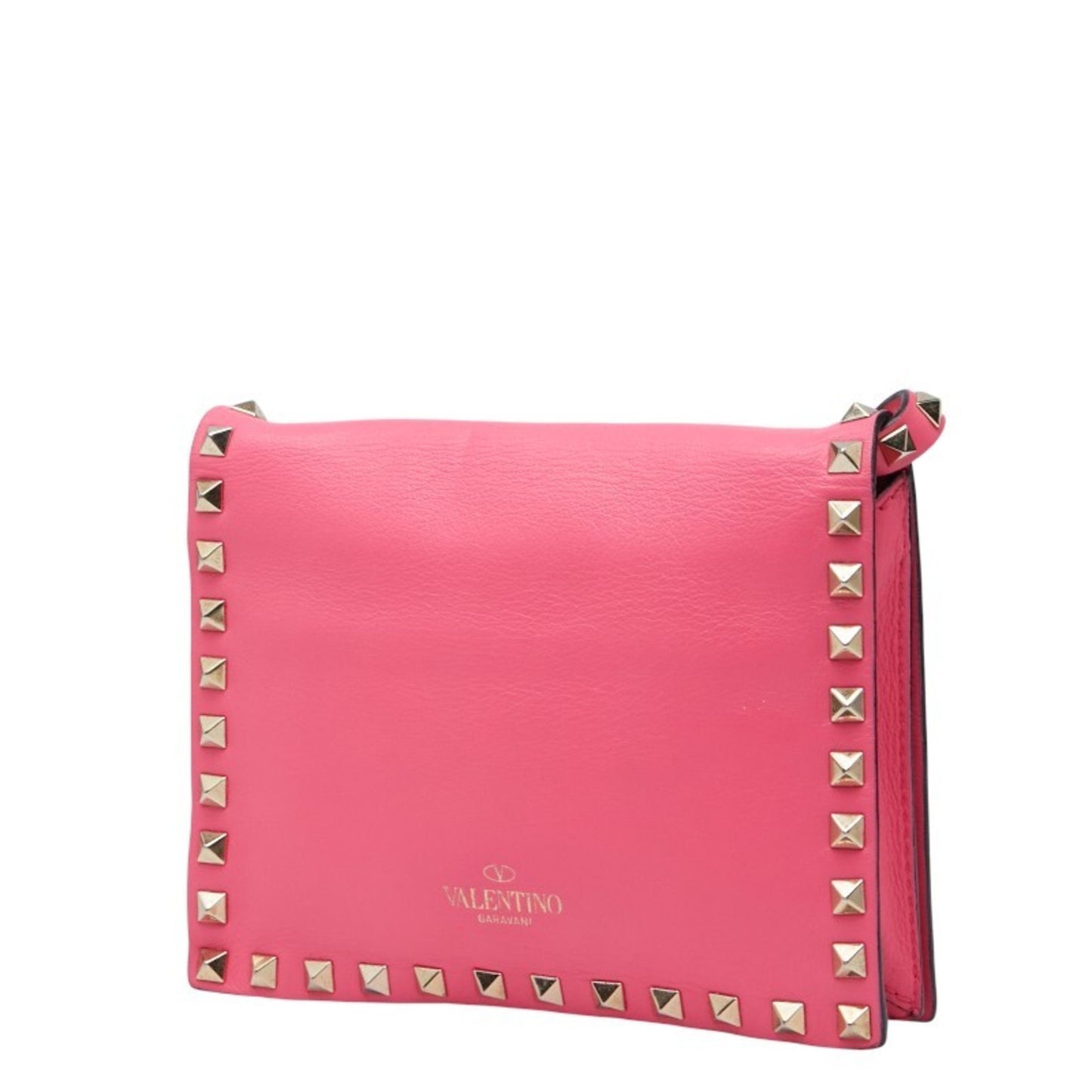 Valentino Studded Shoulder Bag In Pink Leather
