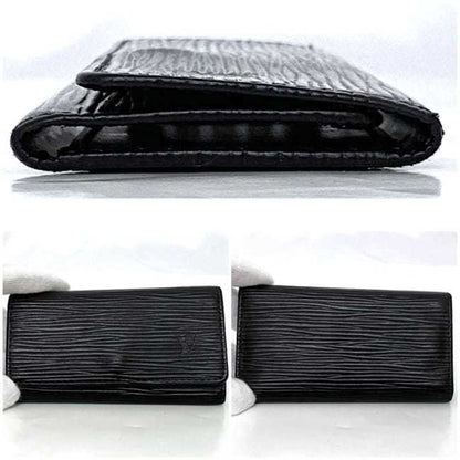 Louis Vuitton 4-Ring Key Case Multicle 4 Ec-22970 Black Noir Epi M63822 Leather Ca0012 Louis