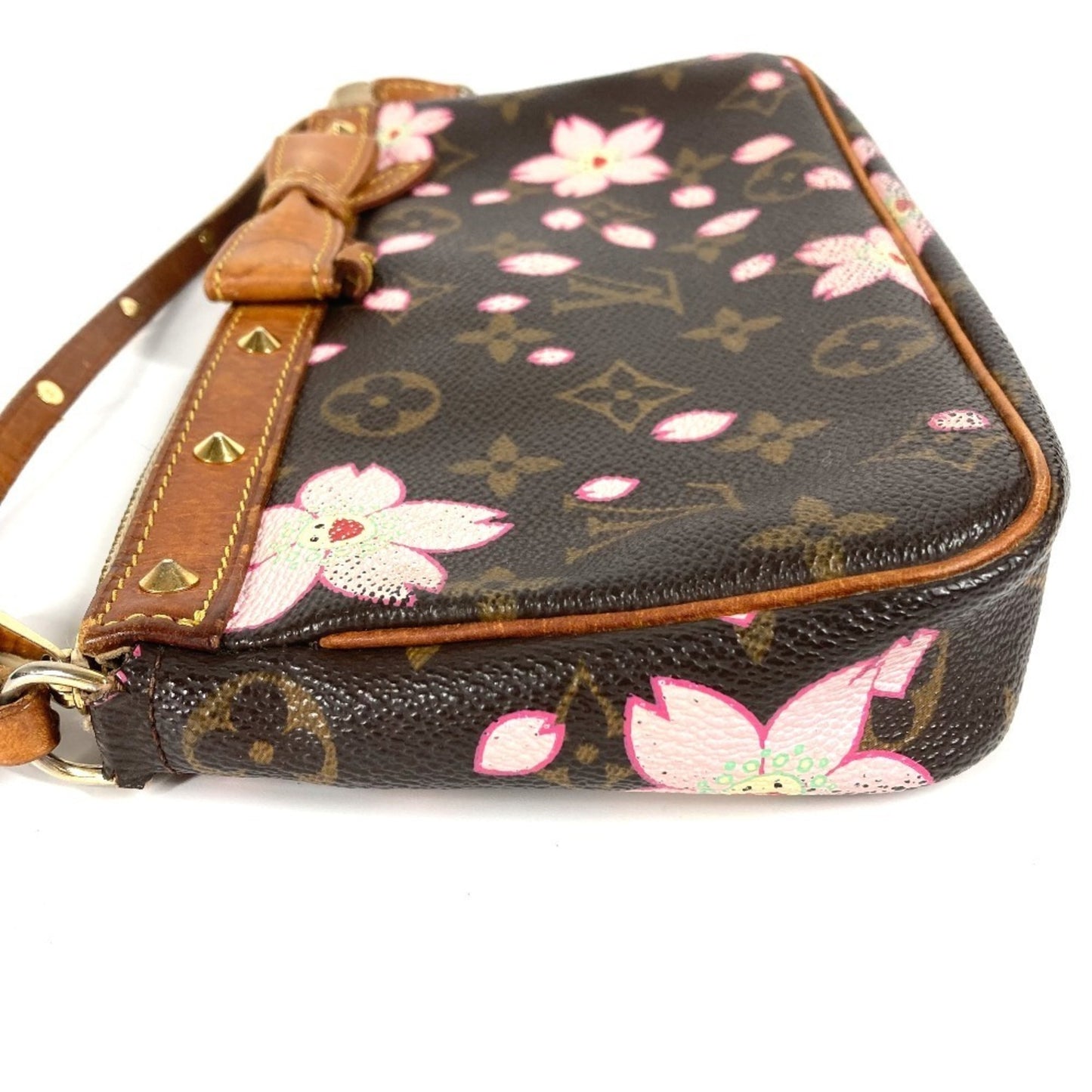 Louis Vuitton M92006 Monogram Cherry Blossom Pochette Accessoires By Takashi Murakami. Mini Handbag