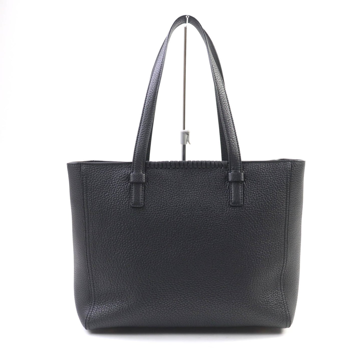 Salvatore Ferragamo 21 G714 Marta Nero Perforated Gancini Design Calf Leather Tote Bag With Dust Bag