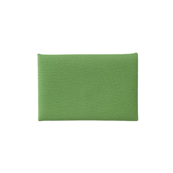 Hermes Calvi Vert Cricket Chevre Wallet/Coin Case For Men And Women