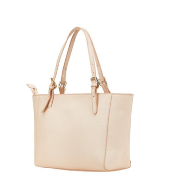 Tory Burch Tote Bag Shoulder Pink Beige Leather