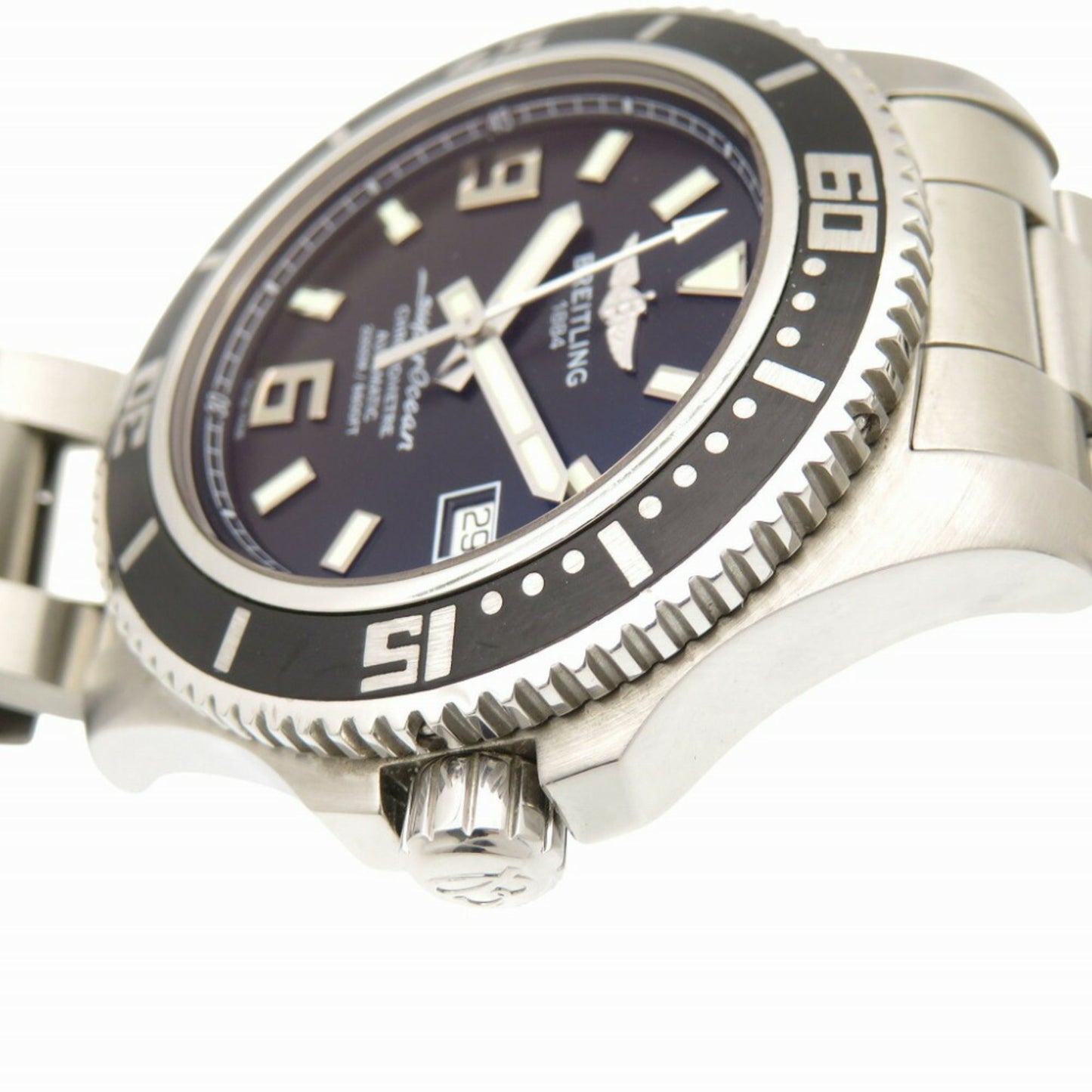 Breitling Superocean 44 A17391 Automatic Watch Stainless Steel Black Dial 0129Breitling