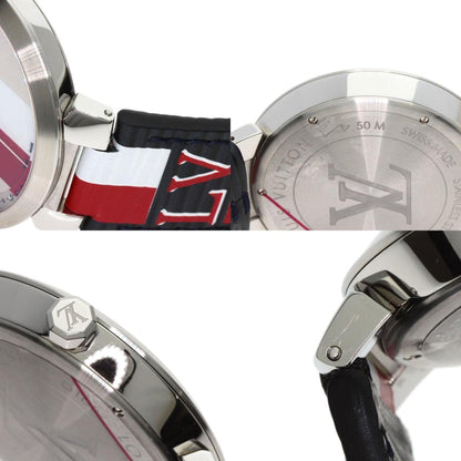 Louis Vuitton Q1D Tambour Kim Jones Limited Edition Watch Stainless Steel Leather