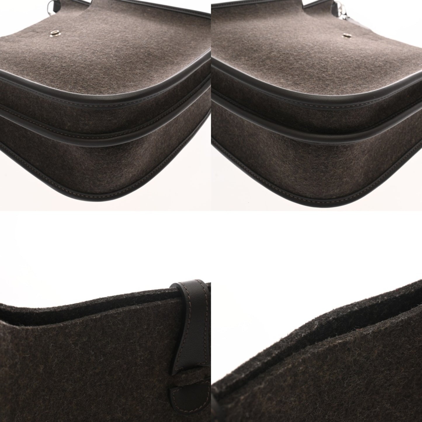 Hermes Evelyne 3 Pm Grimoire Chocolat Z Stamp (Circa 2021) Women'S Felt Swift Shoulder Bag