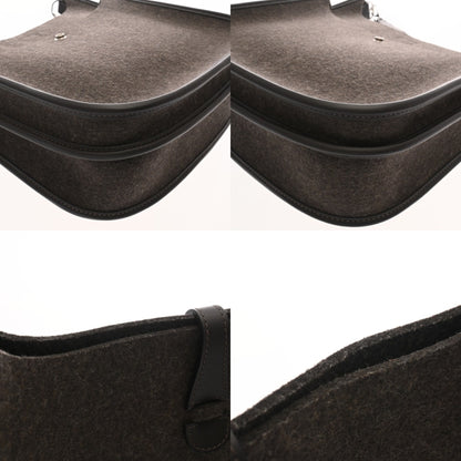 Hermes Evelyne 3 Pm Grimoire Chocolat Z Stamp (Circa 2021) Women'S Felt Swift Shoulder Bag
