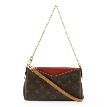 Louis Vuitton Louis Vuitton Monogram Pallas Clutch Shoulder Bag Chain Cerise Red M41638