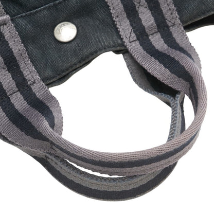 Hermes Foul Tote Pm Handbag Bag Black/Gray Canvas