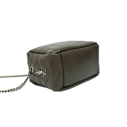 Yves Saint Laurent Saint Laurent Paris Lulu Ysl Logo Leather Chain Shoulder Bag Gray 91106