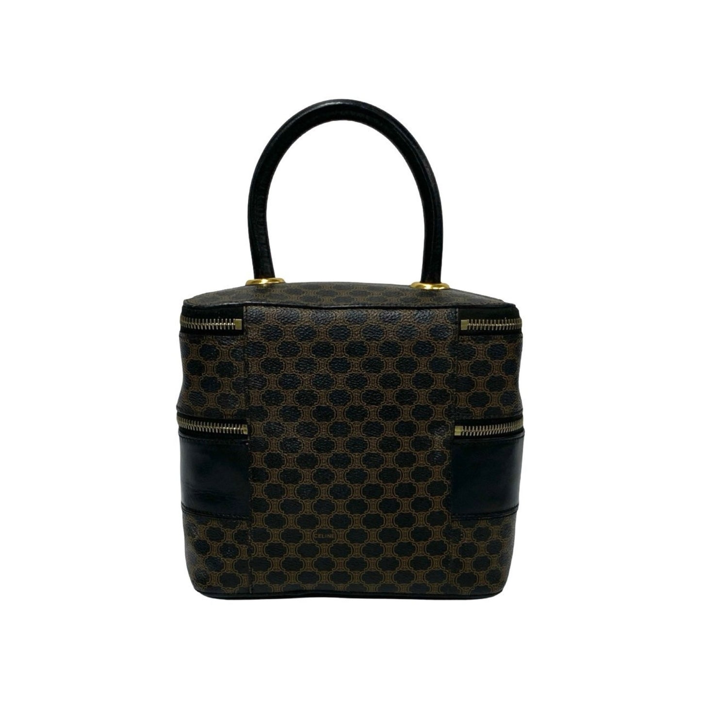 Celine Macadam Blason Triomphe Leather Handbag/Vanity Bag/Makeup Box