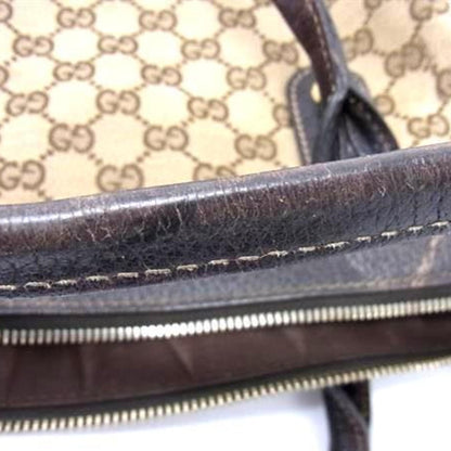Gucci Sherry Line Princess Tote Bag 177052 In Beige And Brown Gg Canvas Leather