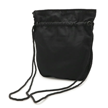 Prada Prada Beaded Shoulder Bag Nylon Nero Black