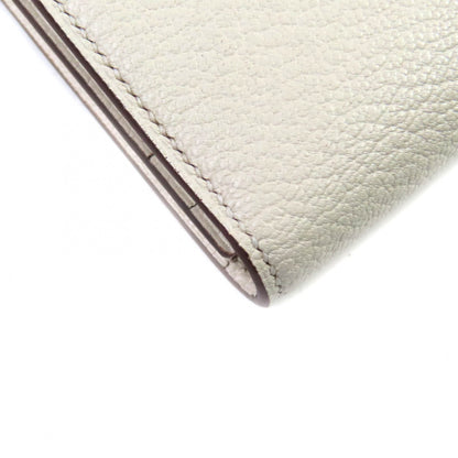 Hermes Bearn Soufflet Nata Chevre Long Wallet With Gold Hardware