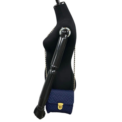 Prada Prada Logo Hardware Nylon Quilted Chain Mini Shoulder Bag/Sacoche/Pouch In Navy Blue