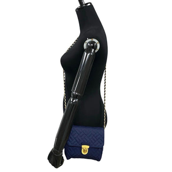 Prada Prada Logo Hardware Nylon Quilted Chain Mini Shoulder Bag/Sacoche/Pouch In Navy Blue