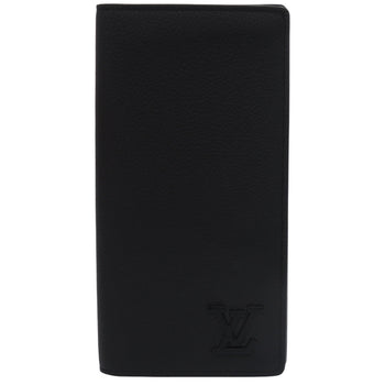 Louis Vuitton Portefeuille Brazza Nm Lv Aerogram Leather Black Long Wallet