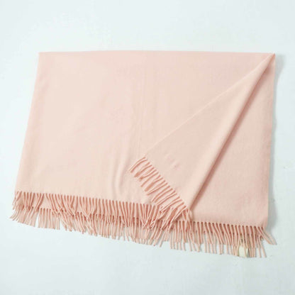 Hermes 100% Cashmere Shawl With Embroidered Logo