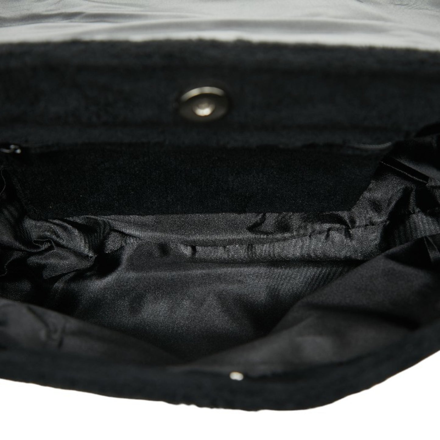 Chanel Coco Mark Novelty Crossbody Shoulder Bag In Black And White With Pile