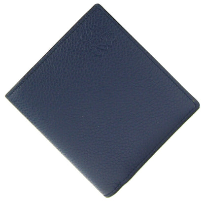 Loewe Bi-Fold Wallet Anagram Vertical Bifold C660302X02 Navy Black Leather Bi-Color