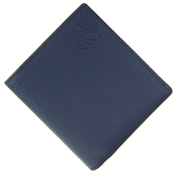 Loewe Bi-Fold Wallet Anagram Vertical Bifold C660302X02 Navy Black Leather Bi-Color