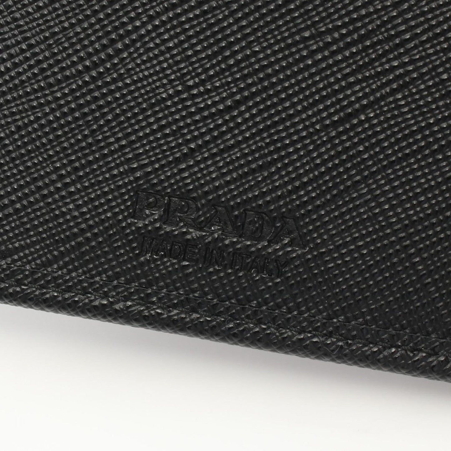 Prada Tessuto+Saffian Bi-Fold Wallet Nylon Saffiano Leather