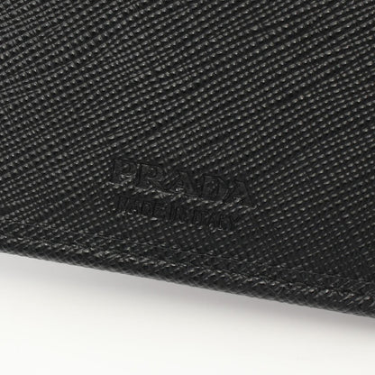 Prada Tessuto+Saffian Bi-Fold Wallet Nylon Saffiano Leather