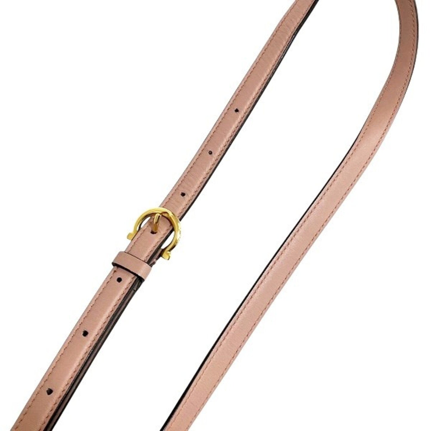 Salvatore Ferragamo Ferragamo Gancini Ez-21I163 Pink Leather Shoulder Bag