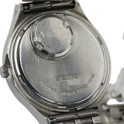 Seiko 3-Hand Day-Date Watch 3863-7010 Quartz Silver Dial Stainless Steel