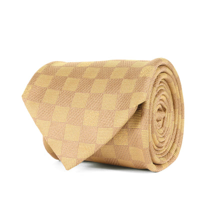Louis Vuitton Louis Vuitton Damier Silk Cravate Gold Tie