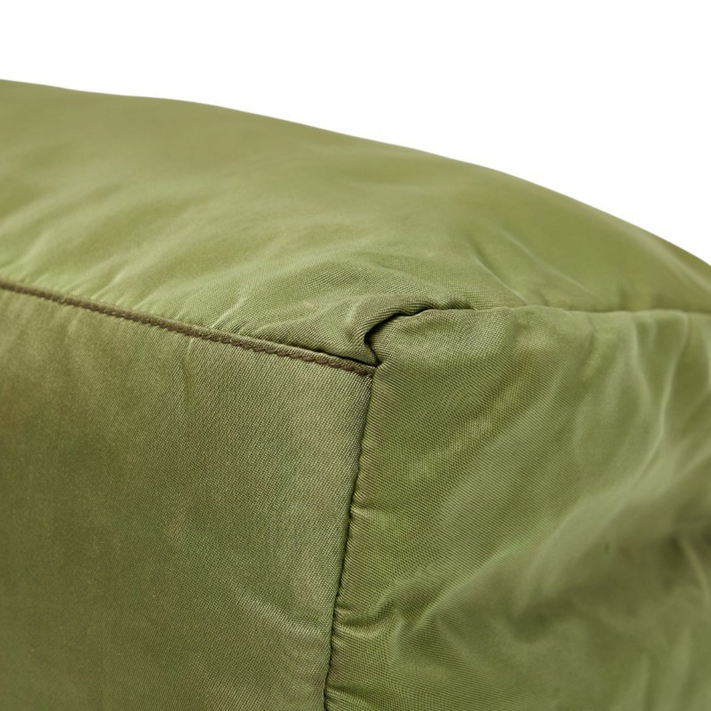 Prada Triangle Logo Plate Tote Bag Green Nylon