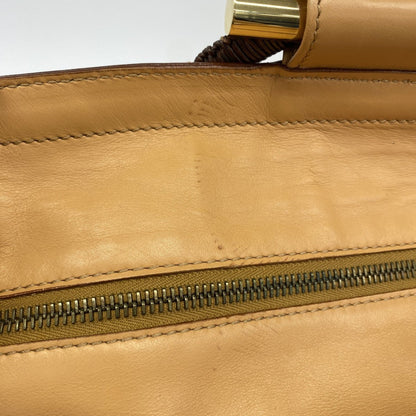 Celine Handbag Leather Orange Beige