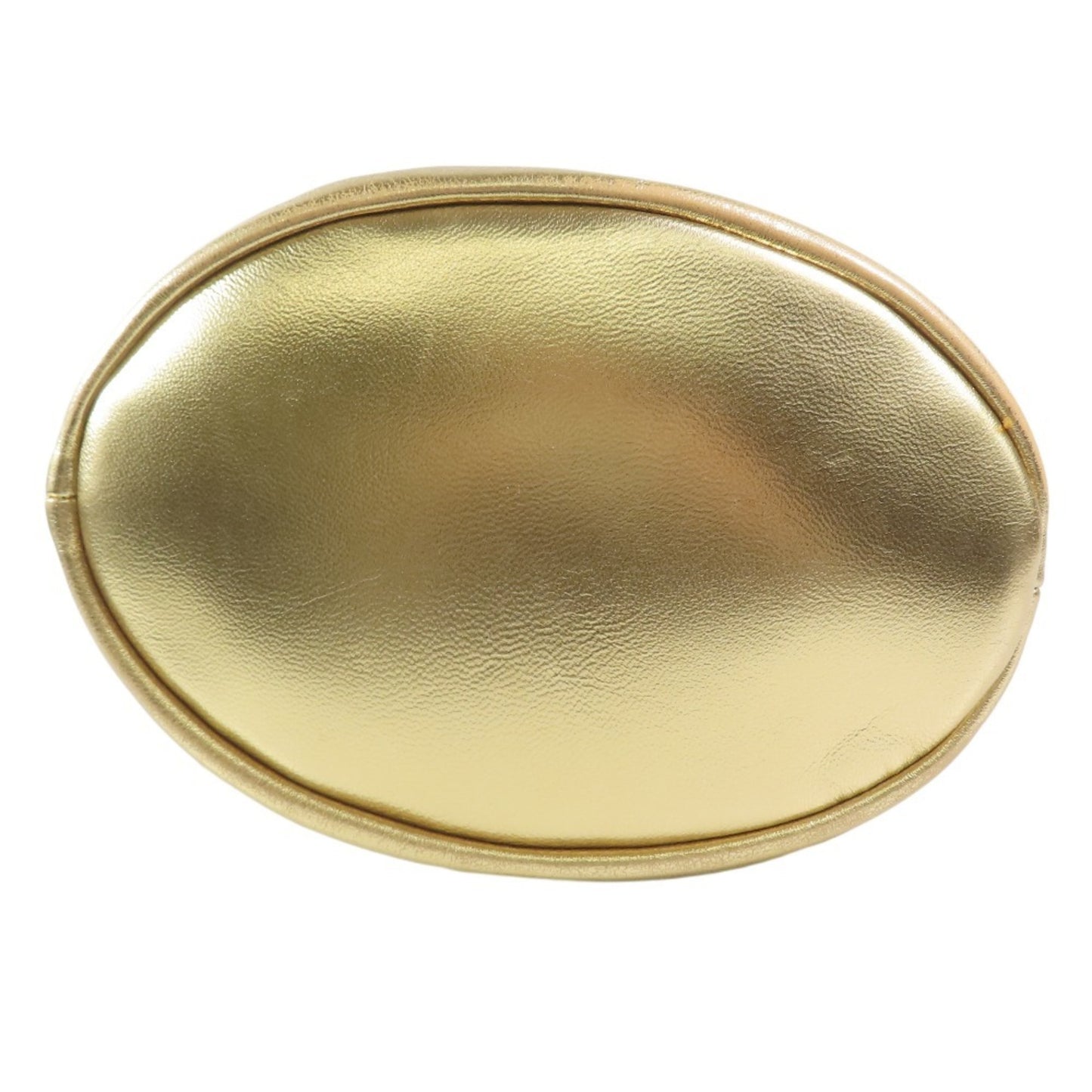 Ralph Lauren Women'S Gold Leather Drawstring Shoulder Bag With Chain Strap