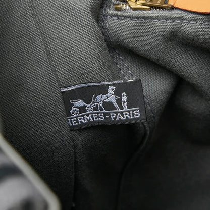 Hermes Foule Tote Mm Handbag Bag Gray Black Canvas