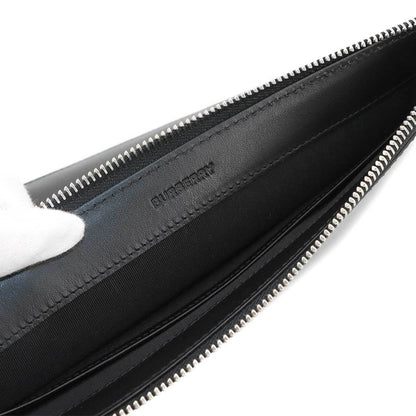 Burberry Print Clutch Bag In Black Leather