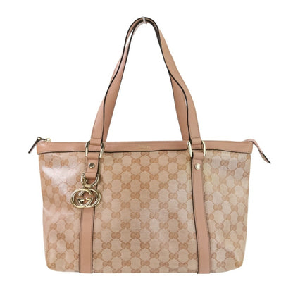 Gucci Abbey Line Gg Pattern Tote Bag With Interlocking Charm