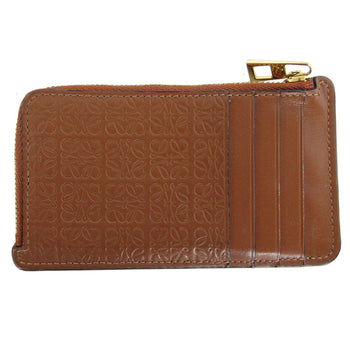 Loewe Wallet/Coin Case Anagram Leather Brown Gold