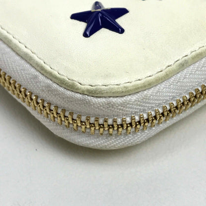 Jimmy Choo Jimmy Choo Round Long Wallet Star Studs Accessories Small Items Leather Off-White