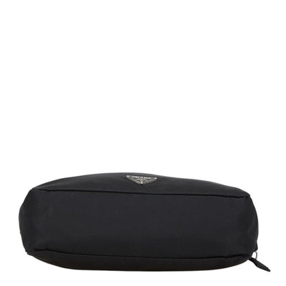 Prada Triangle Logo Plate Pouch Black Nylon
