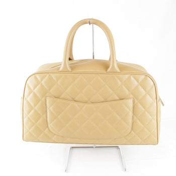 Chanel Caviar Skin Coco Mark Boston Bag Leather