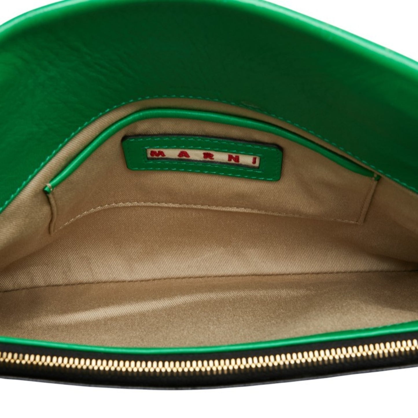 Marni Handbag Shoulder Bag Green Black Yellow Leather