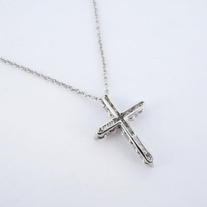 Tiffany Small Cross Necklace 11Pd Pt950 Platinum Diamond