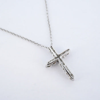 Tiffany Small Cross Necklace 11Pd Pt950 Platinum Diamond