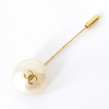 93P Chanel Vintage Pearl Coco Mark Pin Brooch