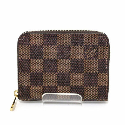 Louis Vuitton Zippy Coin Purse Damier Ebene Rose Ballerine Small Wallet N60213 Lv