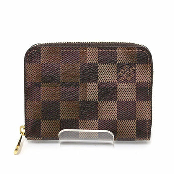Louis Vuitton Zippy Coin Purse Damier Ebene Rose Ballerine Small Wallet N60213 Lv