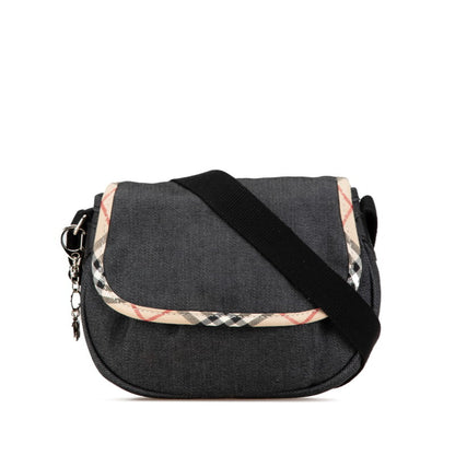 Burberry Nova Check Crossbody Shoulder Bag In Black