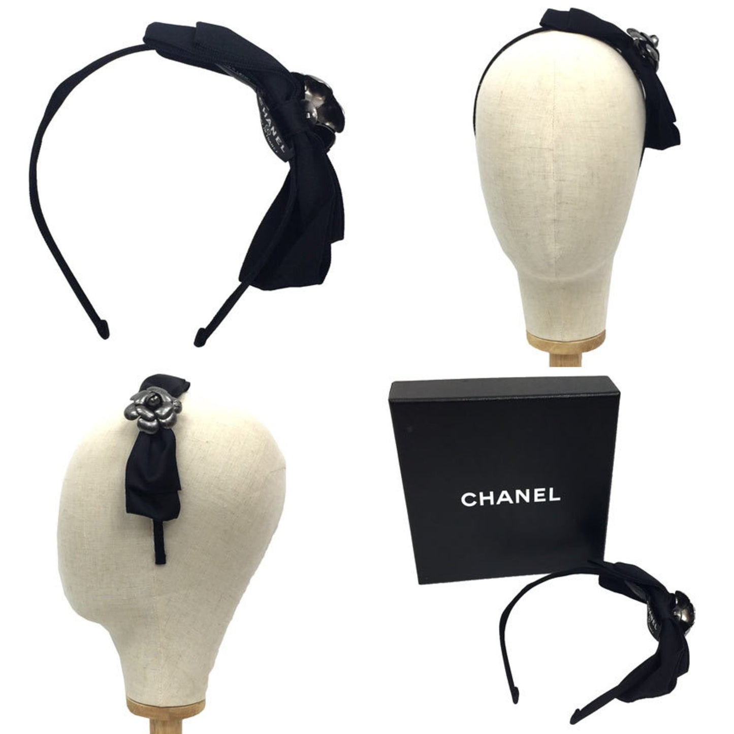 Chanel Camellia Headband Black Chanel Hair